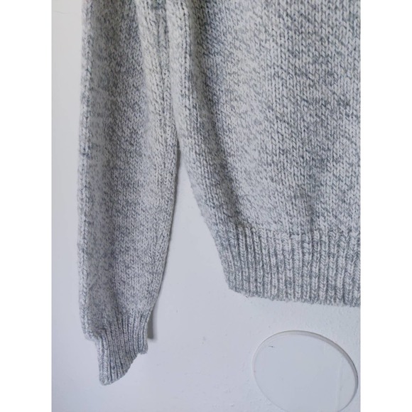 Currants By Jeri-Jo Vintage Gray Wool Blend Shawl Neck Chunky Pullover Sweater L - Picture 6 of 7